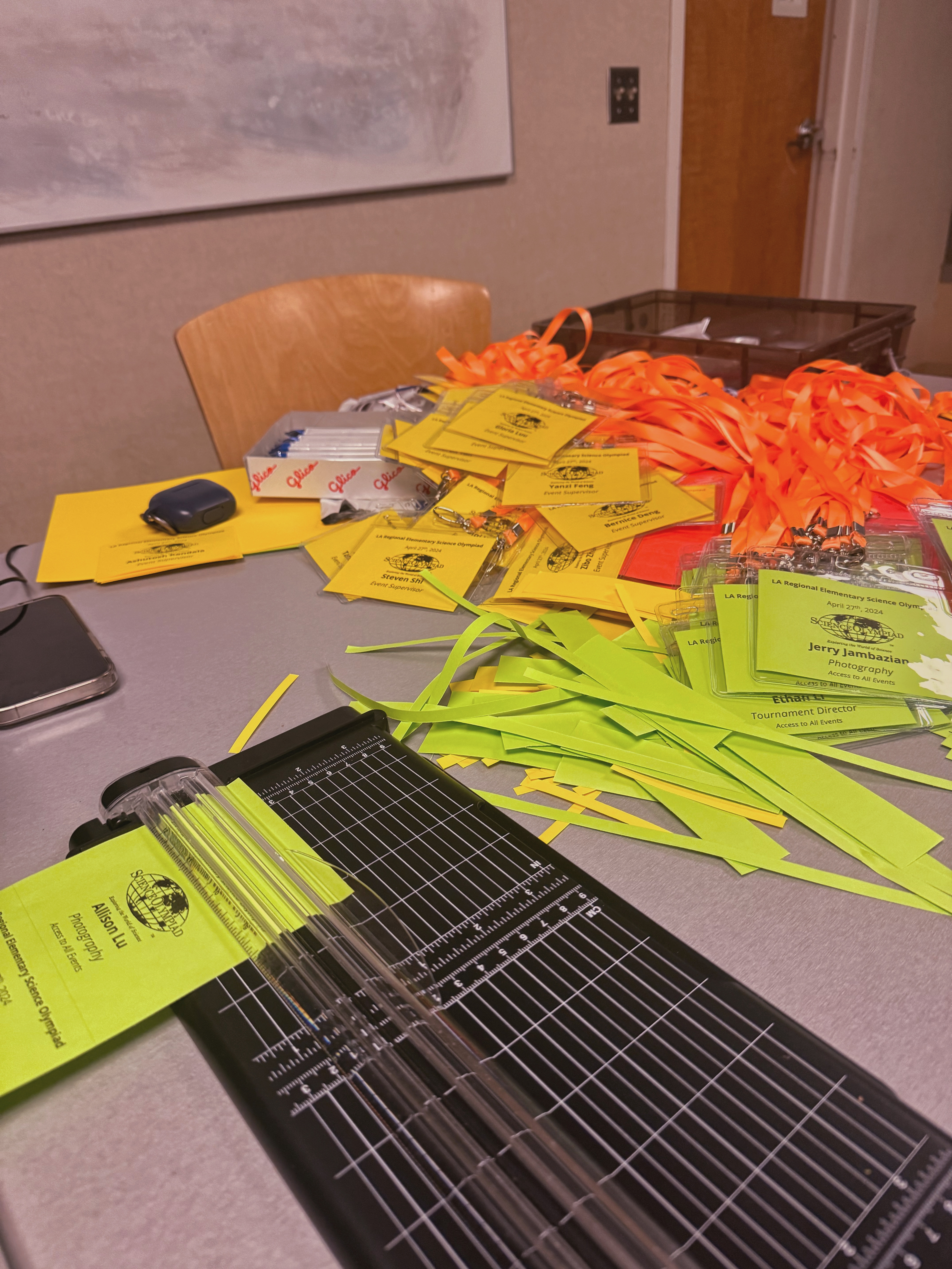 All the badges we hand cut to prepare for competition.